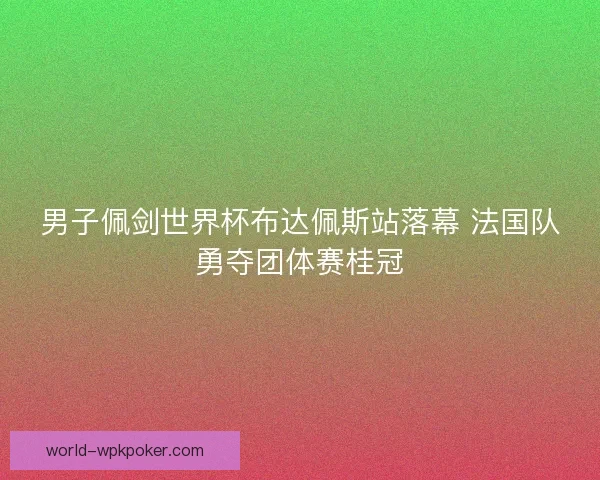 男子佩剑世界杯布达佩斯站落幕 法国队勇夺团体赛桂冠